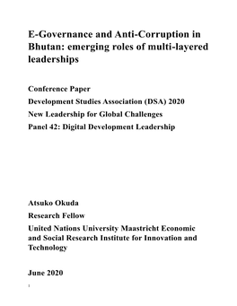 E-Governance and Anti-Corruption in Bhutan: Emerging Roles of Multi-Layered Leaderships