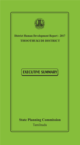 THOOTHUKUDI DISTRICT EXECUTIVE SUMMARY DISTRICT HUMAN DEVELOPMENT REPORT THOOTHUKUDI DISTRICT Introduction