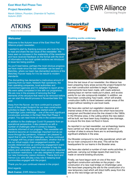 East West Rail Phase Two Project Newsletter Welcome!