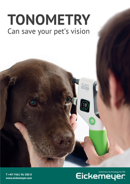 TONOMETRY Can Save Your Petʼs Vision