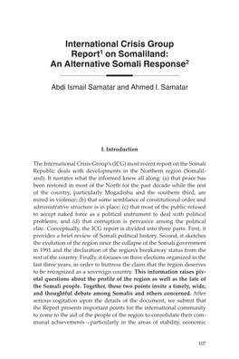 International Crisis Group Report on Somaliland