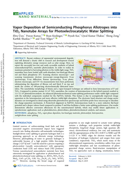 Vapor Deposition of Semiconducting Phosphorus Allotropes Into Tio2