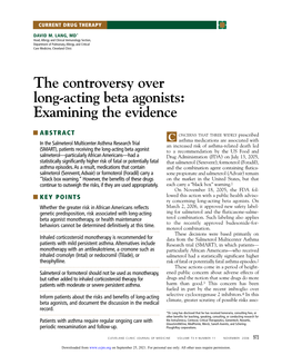 The Controversy Over Long-Acting Beta Agonists: Examining the Evidence