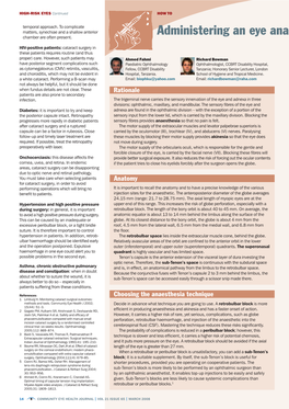 Administering an Eye Anaesthetic: Principles, Techniques, and Complications