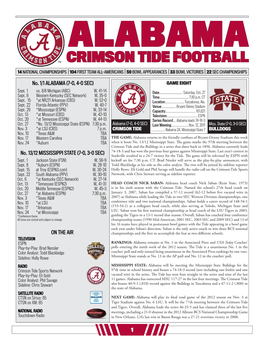 Crimson Tide Football Media Services (Mississippi State)