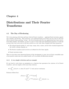 Distributions and Their Fourier Transforms