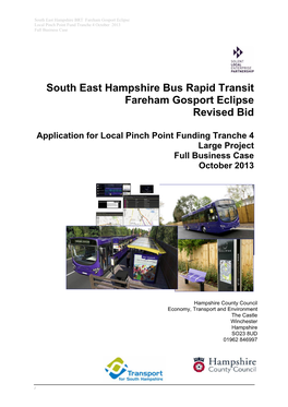 South East Hampshire Bus Rapid Transit Fareham Gosport Eclipse Revised Bid