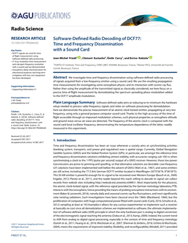 Software-Defined Radio Decoding of DCF77: Time and Frequency