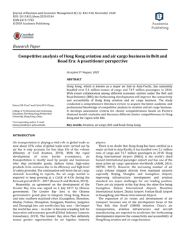 Research Paper Competitive Analysis of Hong Kong Aviation and Air