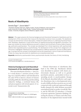 Roots of Alexithymia