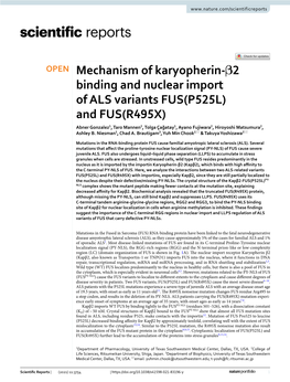 And FUS(R495X) Abner Gonzalez1, Taro Mannen2, Tolga Çağatay1, Ayano Fujiwara2, Hiroyoshi Matsumura2, Ashley B