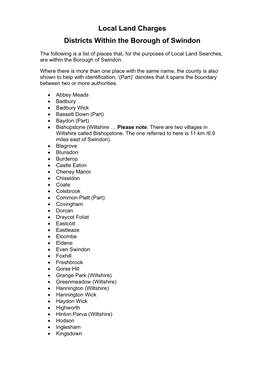 Local Land Charges Districts