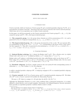 COXETER MATROIDS 1. Introduction Coxeter Matroids, Which Are Based