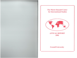 The Mario Einaudi Center for International Studies ANNUAL REPORT Cornell University