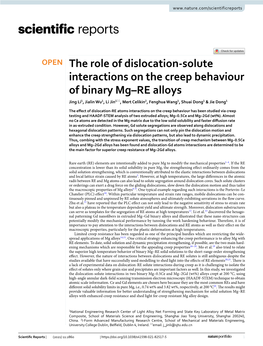 The Role of Dislocation-Solute Interactions on the Creep Behaviour