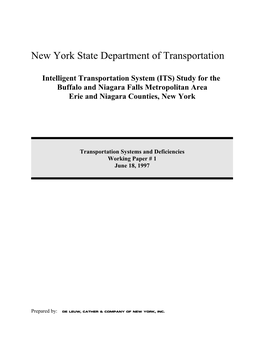 Study for the Buffalo and Niagara Falls Metropolitan Area Erie and Niagara Counties, New York