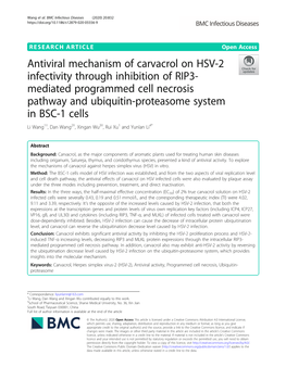 Antiviral Mechanism of Carvacrol on HSV-2 Infectivity Through Inhibition