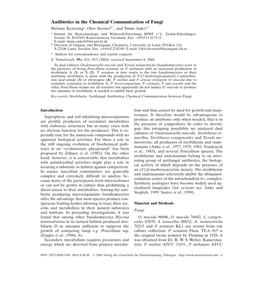 Antibiotics in the Chemical Communication of Fungi