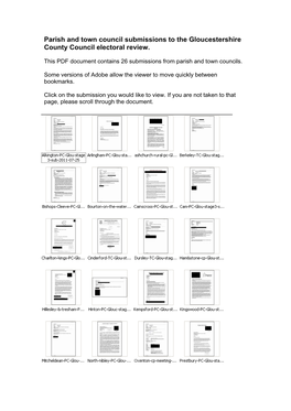 Parish and Town Council Submissions to the Gloucestershire County Council Electoral Review