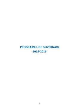 Programul De Guvernare 2013-2016