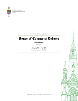 House of Commons Debates Official Report (Hansard)
