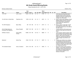 4Th Grade Award Winning Books Friday, November 25, 2011 4:57:01 PM Emmaus Lutheran School Sorted By: Title