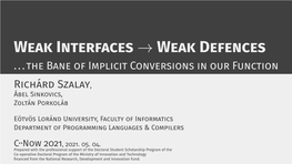 Weak Interfaces -&gt; Weak Defences …