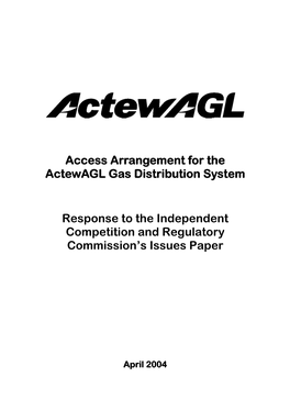 Actewagl Proposed Revisions
