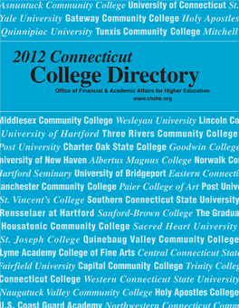 2012 Connecticut College Directory Office of Financial & Academic Affairs for Higher Education