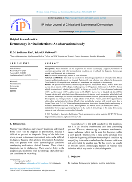 Dermoscopy in Viral Infections: an Observational Study