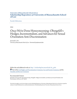 Obergefell V. Hodges, Incrementalism, and Advances for Sexual Orientation Anti-Discrimination Jeremiah A