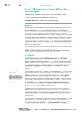 Denial of Pregnancy in a Patient with a History of Pseudocyesis