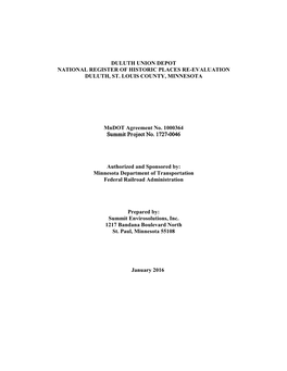 MANAGEMENT SUMMARY the Northern Lights Express (NLX) Is a Proposed High Speed Passenger Rail Project That Would Provide Rail Service Between Minneapolis and Duluth