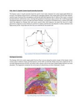 FAA- Site # 2: Gawler Craton-South Australia-Australia Geological