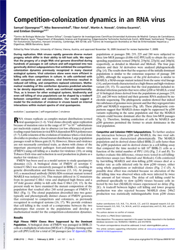 Competition-Colonization Dynamics in an RNA Virus