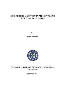 Eco-Performativity in Multivalent Textual Ecologies