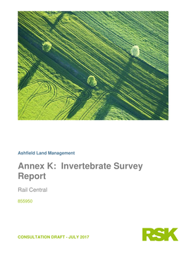 Annex K: Invertebrate Survey Report Rail Central