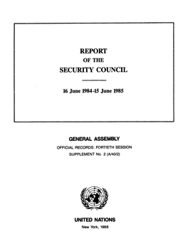 Report Secltrity Council