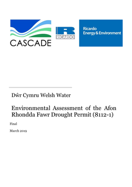 Environmental Assessment of the Afon Rhondda Fawr Drought Permit (8112-1)