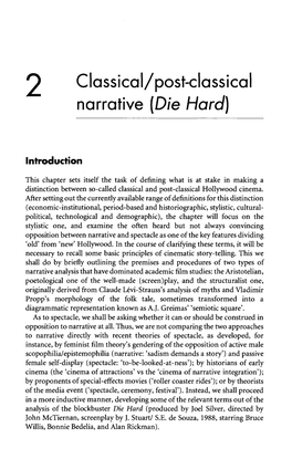 O Classical/Post-Classical Narrative (Die Hard)