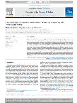 Climate Change in the Urban Environment: Advancing, Measuring And