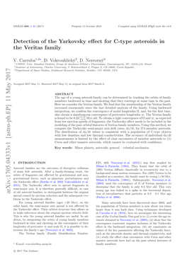 Detection of the Yarkovsky Effect for C-Type Asteroids in the Veritas Family