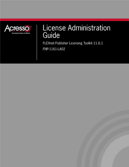 Flexnet Publisher 11.6.1 License Administration Guide