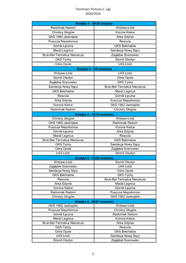 Terminarz Fortuna 1. Ligi 2020/2021 1