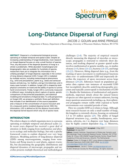 Long-Distance Dispersal of Fungi JACOB J