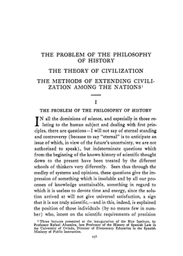 Problem of Philosophy of History 257 and Exactitude, Exclude Such Problems from the Sphere of Science and Disdain and Abandon Their Investigation