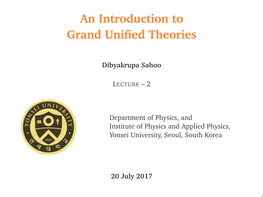 An Introduction to Grand Unified Theories