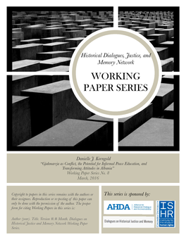 Working Paper Series No. 8 March, 2016