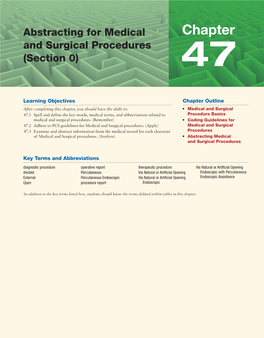 Chapter and Surgical Procedures (Section 0) 47