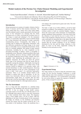 Modal Analysis of the Persian Tar: Finite Element Modeling and Experimental Investigation